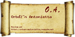Orbán Antonietta névjegykártya