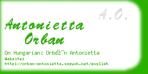 antonietta orban business card